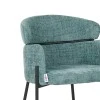 Bar stool Tolerse Inart green fabric-leg black metal