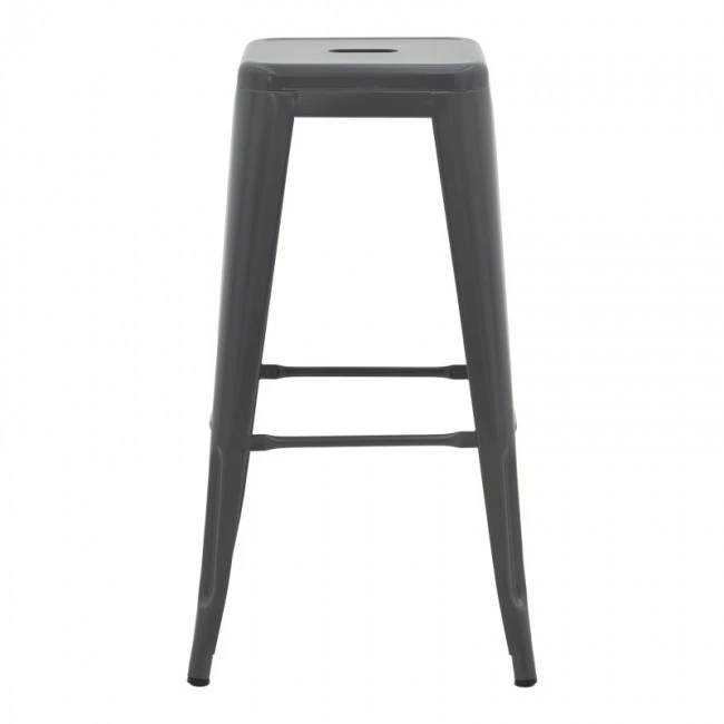 Σκαμπό μπαρ Utopia pakoworld μέταλλο σε ανθρακί απόχρωση 42x42x76εκ