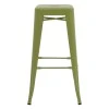 Bar stool Utopia pakoworld metal in dark oline green color 42x42x76cm