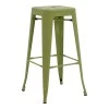 Bar stool Utopia pakoworld metal in dark oline green color 42x42x76cm