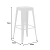 Bar stool Utopia pakoworld metal white matte 42x42x76cm