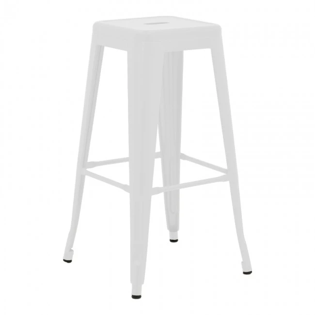 Bar stool Utopia pakoworld metal white matte 42x42x76cm