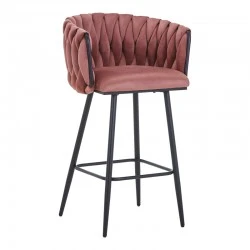 Vivian bar stool pakoworld rotten apple velvet-leg black metal 57x50x100cm Vivian bar stool pakoworld rotten apple velvet-leg black metal 57x50x100cm
