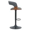 Bar stool Zero pakoworld folding gray fabric-wood walnut-metal black