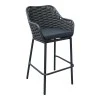 Zuki pakoworld aluminum bar stool stackable with gray frame and cushion 55x54x109cm