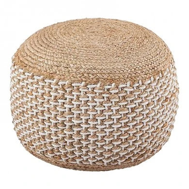 Bocca Inart jute stool-pouf in natural shade D40x45cm