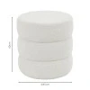 Pouf stool Kioto pakoworld teddy fabric white D40x40cm