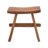 Shogun stool pakoworld teak wood in natural shade 46x28x46cm