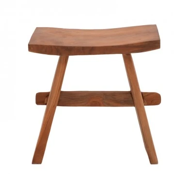 Shogun stool pakoworld teak wood in natural shade 46x28x46cm