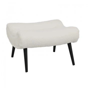 Silla pakoworld stool - footstool white boucle fabric 68x58x40cm