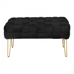 Wenzo pakoworld velvet stool in black shade 82x43x46cm