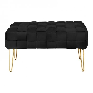 Wenzo pakoworld velvet stool in black shade 82x43x46cm