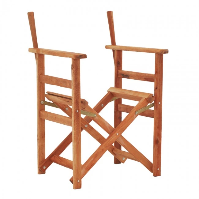 Director&#039;s armchair frame Kompa pakoworld solid beech wood in walnut color 56.5x54x88cm