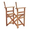 Director&#039;s armchair frame Kompa pakoworld solid beech wood in walnut color 56.5x54x88cm