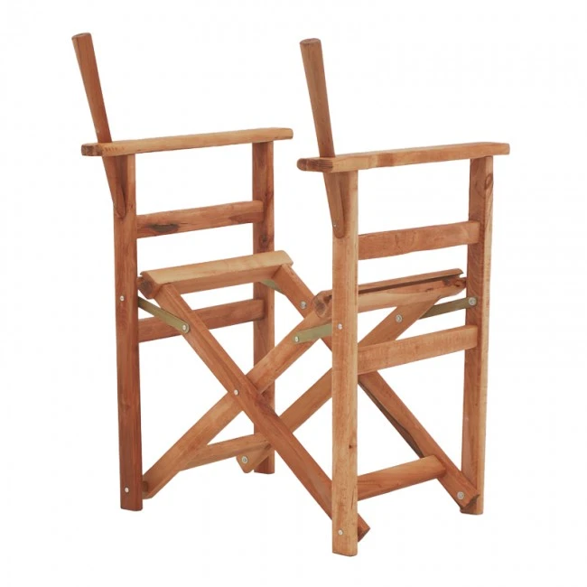 Director&#039;s armchair frame Kompa pakoworld solid beech wood in walnut color 56.5x54x88cm