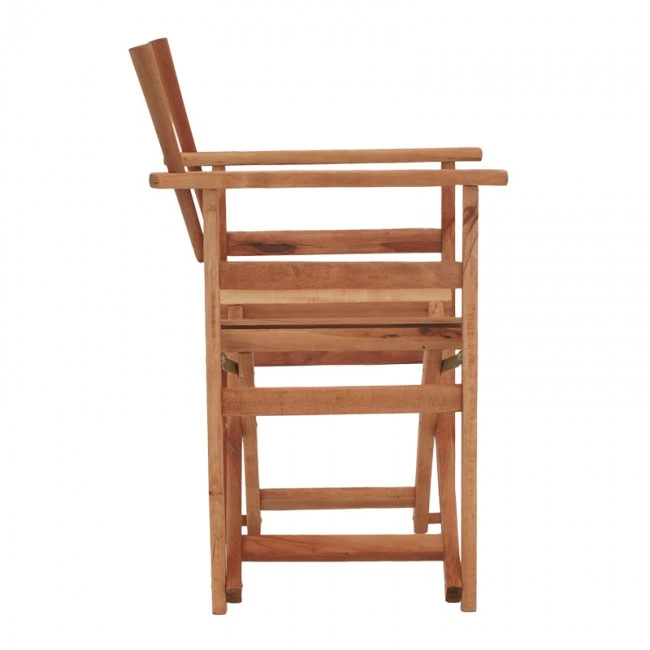 Director&#039;s armchair frame Kompa pakoworld solid beech wood in walnut color 56.5x54x88cm