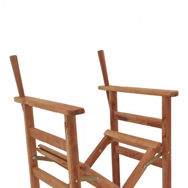 Director&#039;s armchair frame Kompa pakoworld solid beech wood in walnut color 56.5x54x88cm