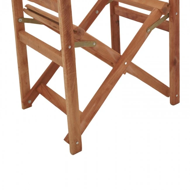 Director&#039;s armchair frame Kompa pakoworld solid beech wood in walnut color 56.5x54x88cm