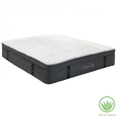 Mattress Luxury pakoworld pocket spring + gel memory foam + latex single sided aloe vera 34-36cm 150x200cm
