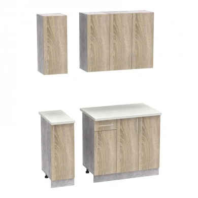 Festa II kitchen unit pakoworld melamine in sonoma color 120x60x85cm