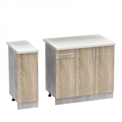 Festa II kitchen unit pakoworld melamine in sonoma color 120x60x85cm