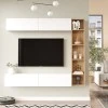 Compo living room set wall-mounted pakoworld in natural-white shade 169.10x25,8x143.5cm