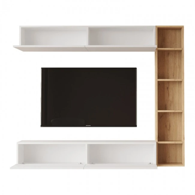 Compo living room set wall-mounted pakoworld in natural-white shade 169.10x25,8x143.5cm