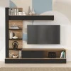 Living room complex Dranko pakoworld black-oak melamine 205x41.5x192cm