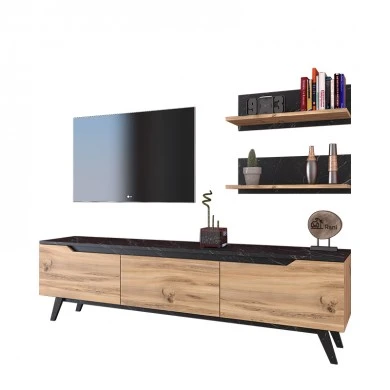 TV unit Kasia pakoworld oak-dark grey 180x35x48,5cm