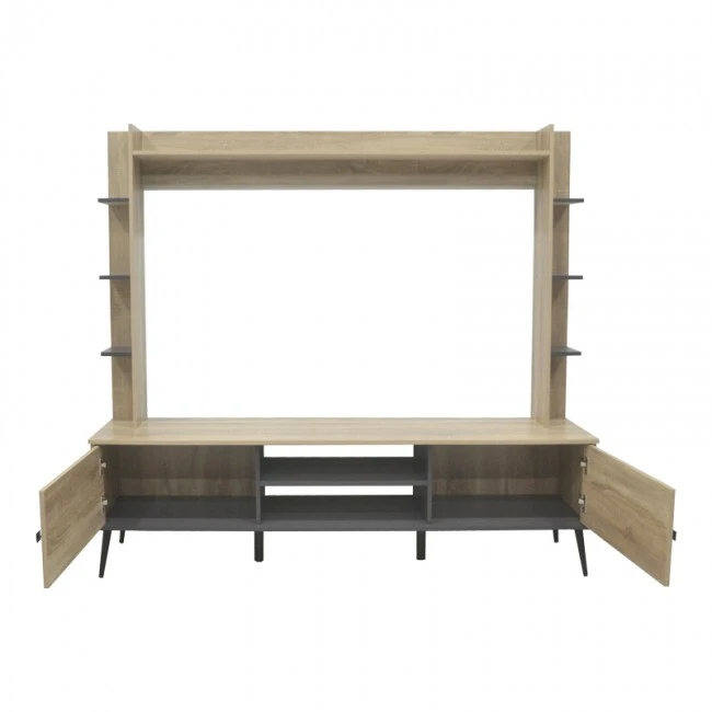 Tv set Zezan pakoworld in sonoma-dark grey color 182.5x40x162cm