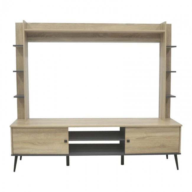 Tv set Zezan pakoworld in sonoma-dark grey color 182.5x40x162cm