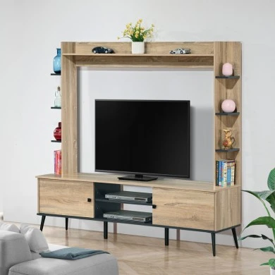 Tv set Zezan pakoworld in sonoma-dark grey color 182.5x40x162cm