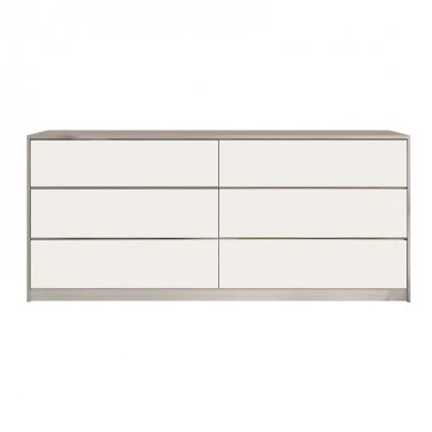 Kuanger pakoworld chest of drawers in white-natural shade 120x40x70cm