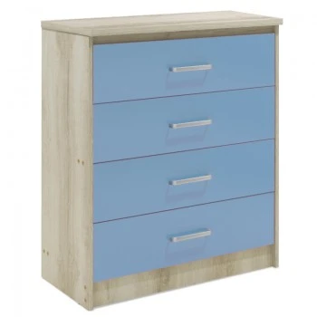 Children&#039;s chest of 4 drawers Drawer Looney pakoworld in castillo-blue colour 80x40x95