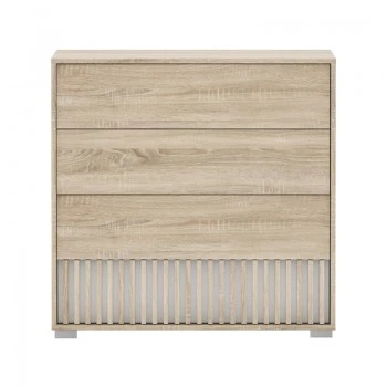 Bruse pakoworld melamine chest of drawers in sonoma-oak shade 96.7x40.5x92.9cm