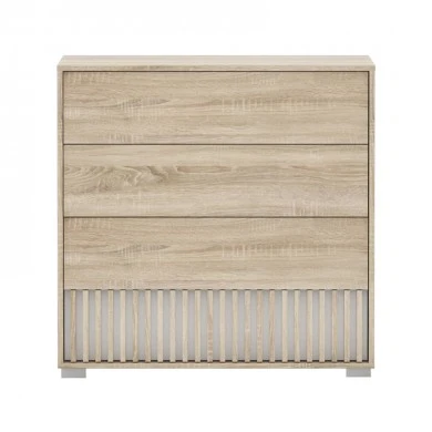 Bruse pakoworld melamine chest of drawers in sonoma-oak shade 96.7x40.5x92.9cm