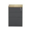 Professional chest of 3 drawers Lotus pakoworld in natural-anthracite color 40x44x61cm
