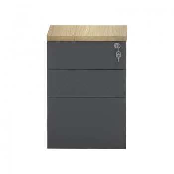 Professional chest of 3 drawers Lotus pakoworld in natural-anthracite color 40x44x61cm