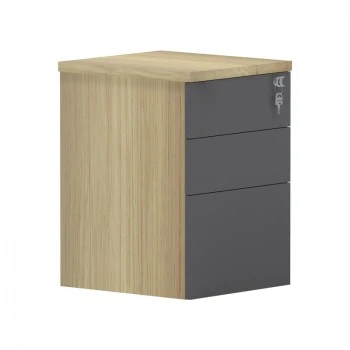 Professional chest of 3 drawers Lotus pakoworld in natural-anthracite color 40x44x61cm