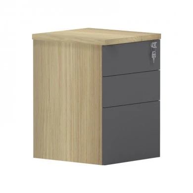 Professional chest of 3 drawers Lotus pakoworld in natural-anthracite color 40x44x61cm