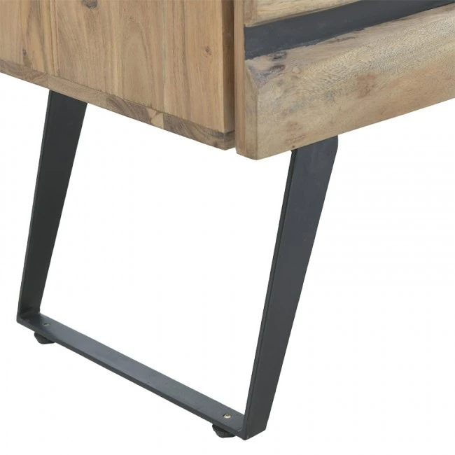 Chest of drawers Imena pakoworld solid wood 4cm walnut-black 80x38x86.5cm