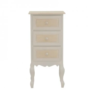 Bedside table Joliene Inart natural-antique white color mdf 40x34.5x82cm