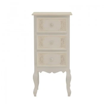 Pazlen Inart bedside table antique white color mdf 40x34.5x82cm