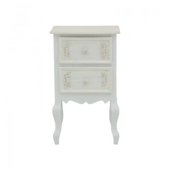 Pazlen Inart bedside antique white color mdf 40x45x65cm