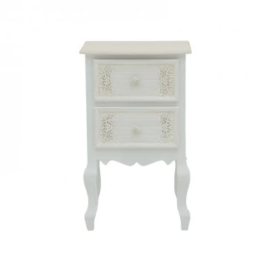 Pazlen Inart bedside antique white color mdf 40x45x65cm