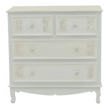 Pazlen Inart chest of drawers antique white color mdf 80x40x80cm
