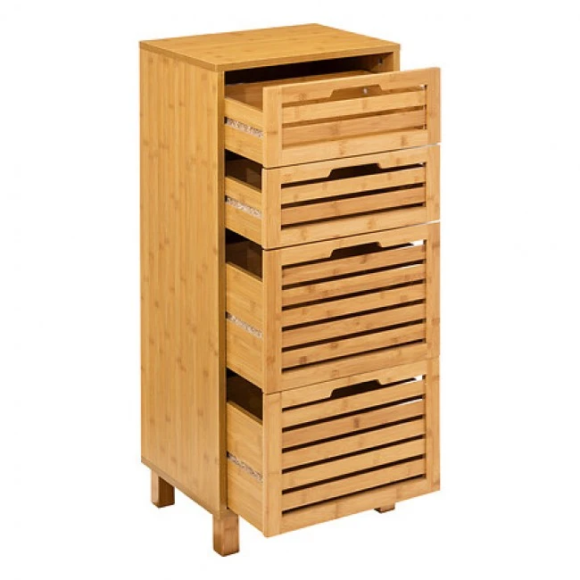 Sicla pakoworld bamboo chest of drawers, natural shade 40x30x97.5cm