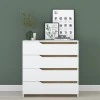 Chest of 4 drawers Verena pakoworld white-walnut 80x47x92cm