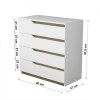 Chest of 4 drawers Verena pakoworld white-walnut 80x47x92cm
