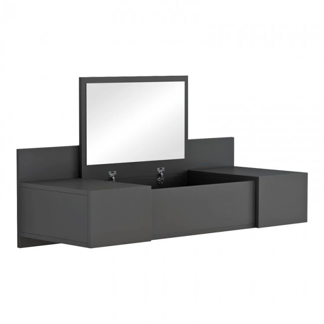 Dressing table Paltar pakoworld melamine in grey color 100x39.1x33cm